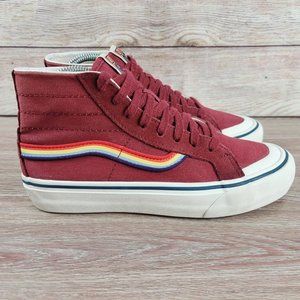 Vans SK8 Hi Decon Rainbow Stripe Suede High Top Women's Size 7 Sneakers Shoes